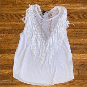 F21 White top with lace detail